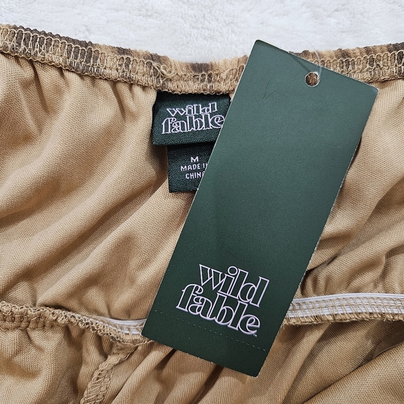 Wild Fable High Low Hem Printed Chiffon Dress in Brown & Tan Women’s Size M - Picture 8 of 9